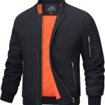 MAGCOMSEN Men's Bomber Jacket Fall Winter Warm Jackets Full Zip Padded Coats Windproof Thick Jackets Outwear Zipper Pockets